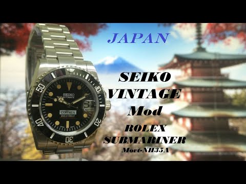 Видео: SEIKO Vintage Mod (Movt- NH35A) _ SEIKO Хомаж ROLEX SUBMARINER