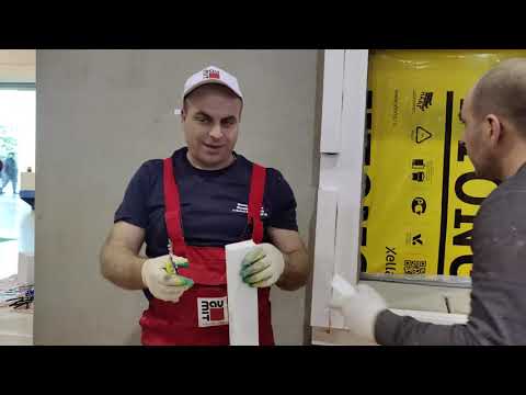 Видео: Изготовление, монтаж и обработка клеем с сеткой бюджетных пенопластовых декоративных элементов 2вида