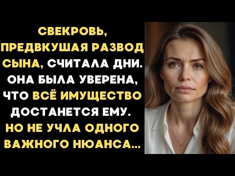 Видео: Свекровь, предвкушая развод сына, считала дни, думая, что всё имущество достанется ему. Но не учла..