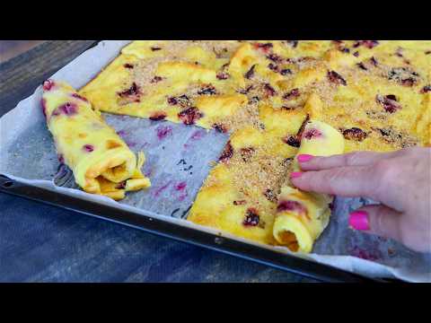 Видео: Запеченные сливовые блинчики — как пельмени, только проще и вкуснее!