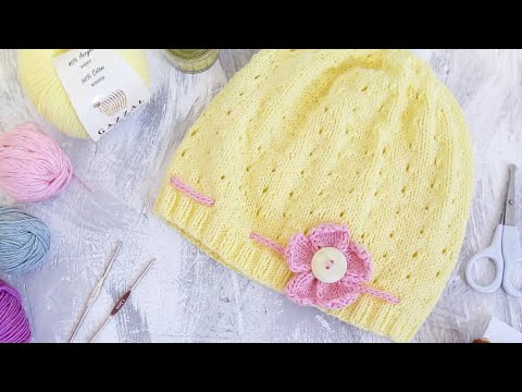 Видео: Как связать детскую шапочку. Мастер-класс. Шапочка из хлопка.