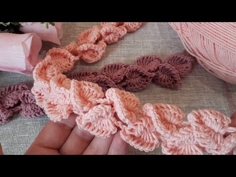 Видео: Супер💥 лента или тесьма из объемных листиков🍃 крючком!