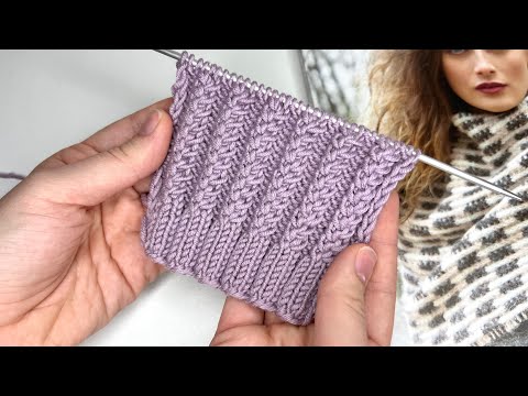 Видео: 🔥Как же понравилась эта резинка! Оригинальная резинка 3 на 2! Простой узор спицами для шапок, снудов