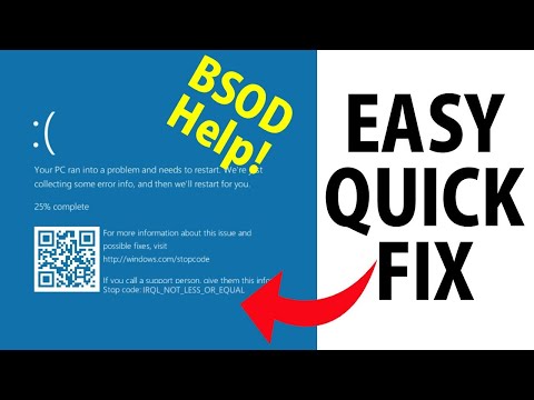 Видео: Как исправить ошибку «синий экран» в Windows — IRQL не меньше или равно — быстрое и простое решение!