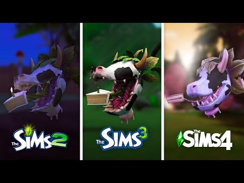 Видео: Проглотис Людоедия (Жвачное растение) в The Sims / Сравнение 3 частей