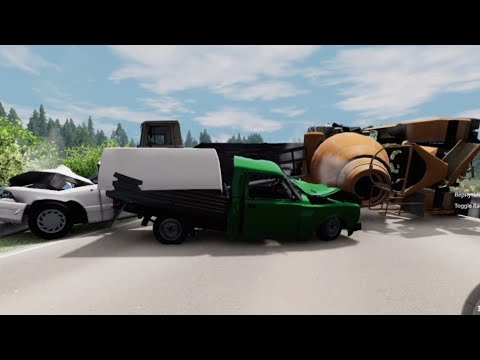 Видео: Авария на дороге: ДТП в BeamNG Drive 