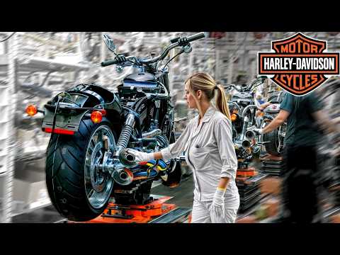 Видео: Внутри завода Harley-Davidson в США: сборочная линия – сборка мотоциклов вручную [шаг за шагом]