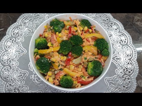Видео: Բրոկոլիով ու բուլղարական պղպեղներով #աղցան #салат из брокколи и болгарским  перцем