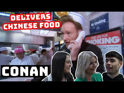 Видео: РЕАКЦИЯ БРИТАНСКОЙ СЕМЬИ | Conan доставляет китайскую еду в Нью-Йорке!