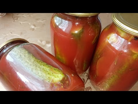 Видео: 2 в 1! Огурцы в томатном соке! Вкуснятина! Ароматные огурчики и очень вкусный томатный сок!
