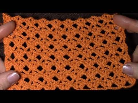 Видео: Легкий узор крючком. Вязание по схеме