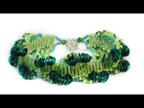 Видео: Простой Браслет с Пайетками 🍀 - Видео Мастер-класс / Beading tutorial: bracelet with sparkles