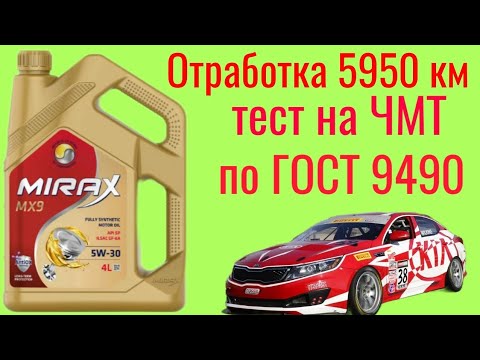 Видео: Отработка 5950 км. MIRAX MX9 GF-6A SP на INFINEUM 5w30 Тест на ЧМТ по ГОСТ 9490 , KIA Cerato 1.6.