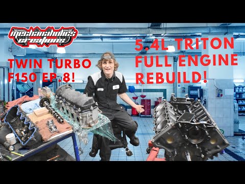 Видео: Полная переборка 5,4-литрового 3-клапанного Triton для большего ускорения! Twin Turbo F150 Ep.8 #...