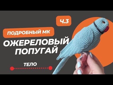 Видео: Подробный мастер-класс по вязанию игрушки Ожереловый попугай. Как вязать птицу крючком