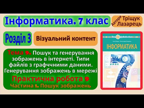 Видео: Тема 9. Пошук та генерування зображень в інтернеті. Частина 1 | 7 клас | Тріщук