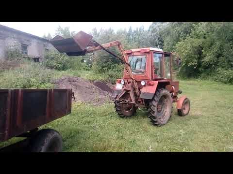 Видео: Самодельный погрузчик на Т-25. Грузим шлак.