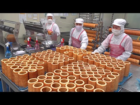 Видео: Массовое производство! Удивительный процесс приготовления немецкого торта Baumkuchen