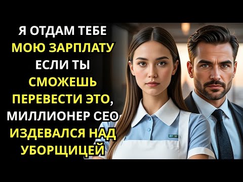 Видео: Я ОТДАМ ТЕБЕ МОЮ ЗАРПЛАТУ ЕСЛИ ТЫ СМОЖЕШЬ ПЕРЕВЕСТИ ЭТО, МИЛЛИОНЕР CEO ИЗДЕВАЛСЯ НАД УБОРЩИЦЕЙ