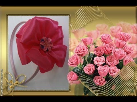 Видео: пышный бант из атласной ленты