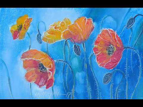Видео: COME #DIPINGERE #PAPAVERI  in 3D #colori  ad olio #МАКИ #маслом #рисовать