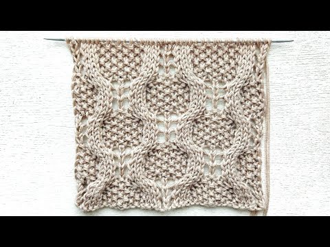 Видео: Прекрасный рельефн-ажурный узор со жгуами / Узор в виде крупных объёмных сот