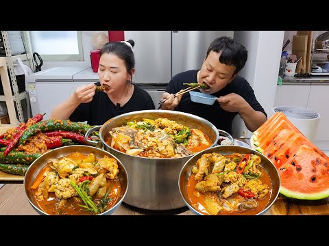 Видео: Корейская домашняя еда | Острая корейская рыбная похлёбка(Maeuntang) перец чили с приправами МУКБАНГ