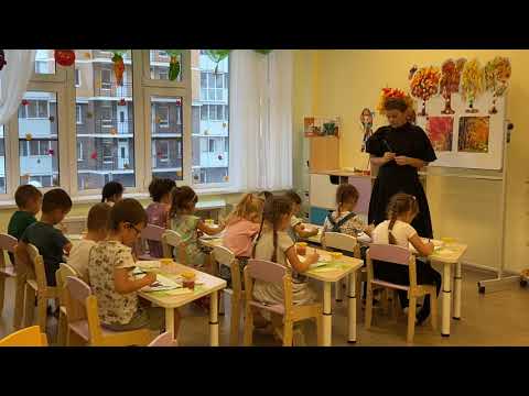 Видео: "Краски осени". Старшая группа детского сада. Рисование.