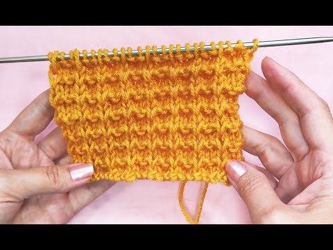 Видео: №199. Вафелька. Объемный узор спицами для теплых  вещей.