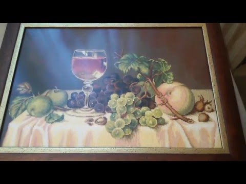 Видео: Вышитая картина "Натюрморт" от Luca-S + обзор B465 Магнолии, G547 Корзина с розами