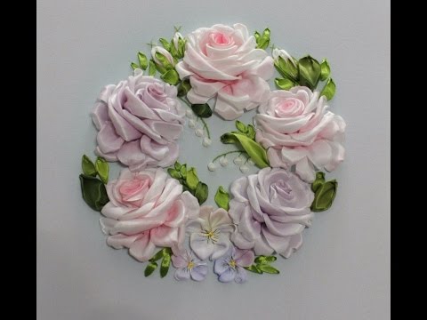 Видео: Самый подробный мастер-класс по Вышивке лентами розы embroider a ribbon rose 如何绣带玫瑰 роза из лент