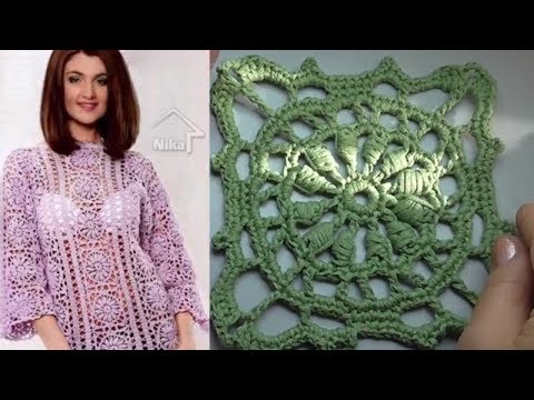 Видео: Квадрат с витыми столбиками  КРАСИВАЯ КОФТА