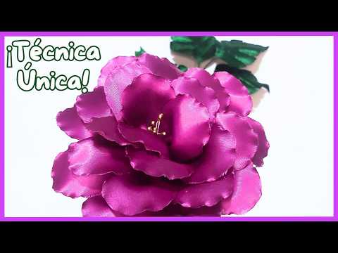 Видео: Вечная роза с видимыми пестиками | Изделия из фиолетовой ленты 🌹