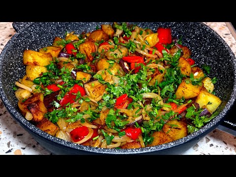 Видео: Жареная Картошка с Баклажанами на Сковороде - это вкуснее мяса