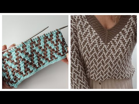 Видео: Нежный, красивый узор спицами🤗😍Ленивый жаккард@Knitting_with_Vera #knitting#вязаниеспицами#вязание