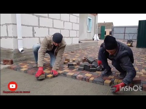 Видео: укладка тротуарной плитки, старый город три цвета