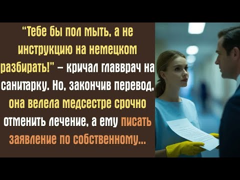 Видео: “Тебе бы пол мыть, а не инструкцию на немецком разбирать!” – кричал главврач на санитарку. Но...