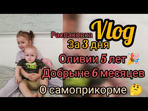 Видео: Оливии 5 лет 🎉Добрыне 6 месяцев 🎉 Самоприкорм 🐟распаковка