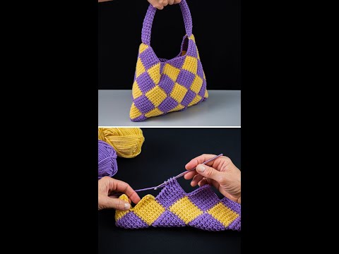 Видео: Потрясающая идея вязания крючком сумки! Простая тунисская сумочка крючком! Miarti🧶