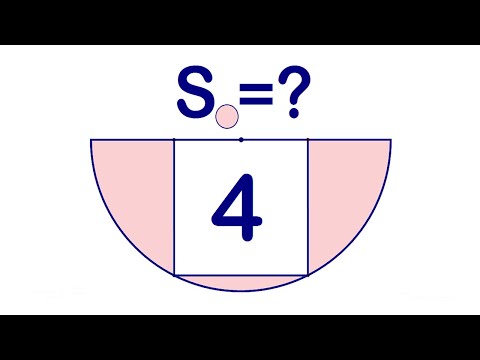 Видео: Найдите площадь закрашенной части полукруга