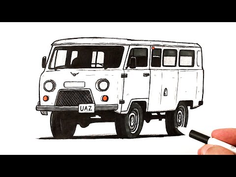 Видео: Как нарисовать машину УАЗ Буханка
