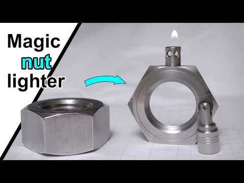 Видео: Я превращаю гигантскую гайку из нержавеющей стали в красивую зажигалку.