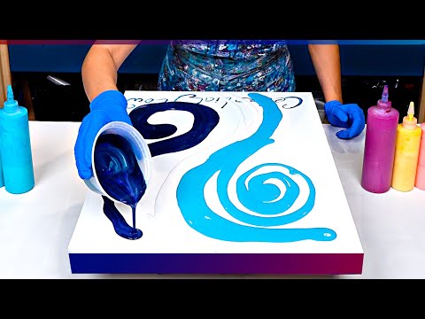 Видео: 🌞Дневное и ночное небо🌃Яркий поток восхода солнца + Советы! Абстрактное искусство Акриловая живопись