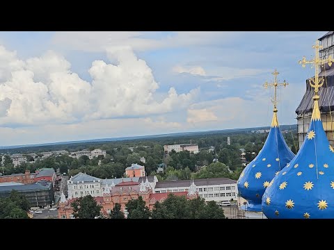 Видео: Подъем на колоннады. Смотровая площадка. Вид сверху на Сергиев Посад.