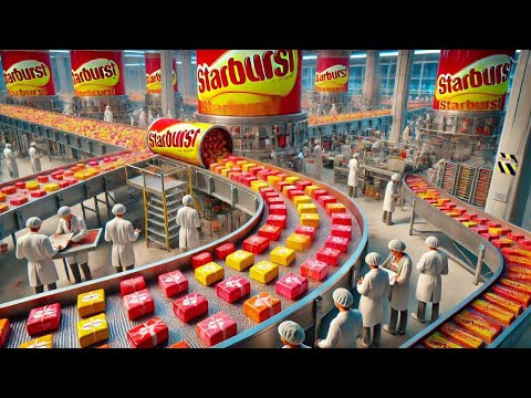 Видео: Как на фабрике производятся миллионы конфет Starburst | Процесс на кондитерской фабрике