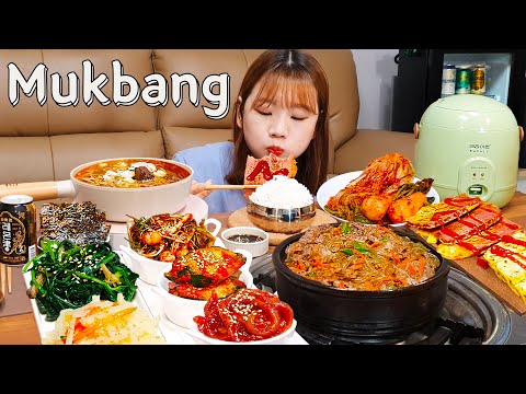 Видео: Sub)Real Mukbang-Потрясающая корейская домашняя еда Мукбанг 🍱 (12 гарниров) ASMR KOREAN FOOD