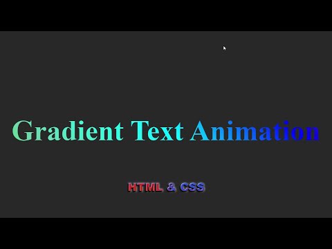 Видео: Как добавить анимацию цветов внутри текста используя HTML & CSS || Gradient Text Animation CSS