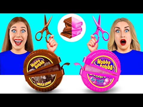 Видео: Жевательная Резинка vs Шоколадная Еда Челлендж | Безумная Кулинарная Битва от Choco DO