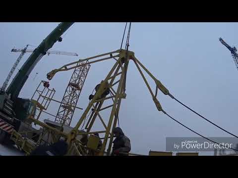 Видео: монтаж башенного крана lieberr 91 , зимние особенности ...