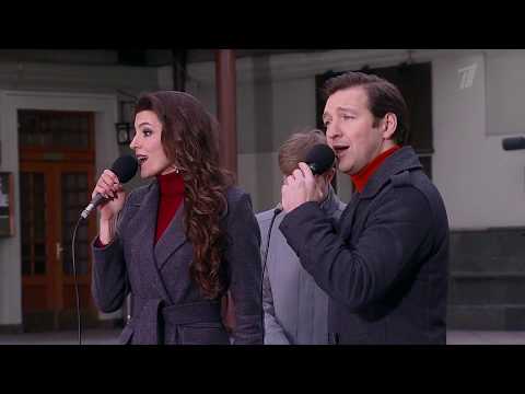 Видео: "Доброе утро" на Первом -Илья Викторов и Анастасия Прокошева